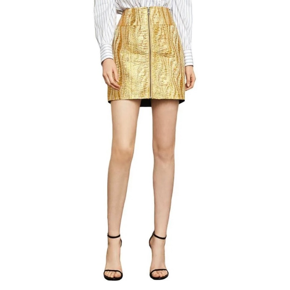 Bcbgmaxazria Skirts Bcbgmaxazria Gold Metallic Mini Skirt